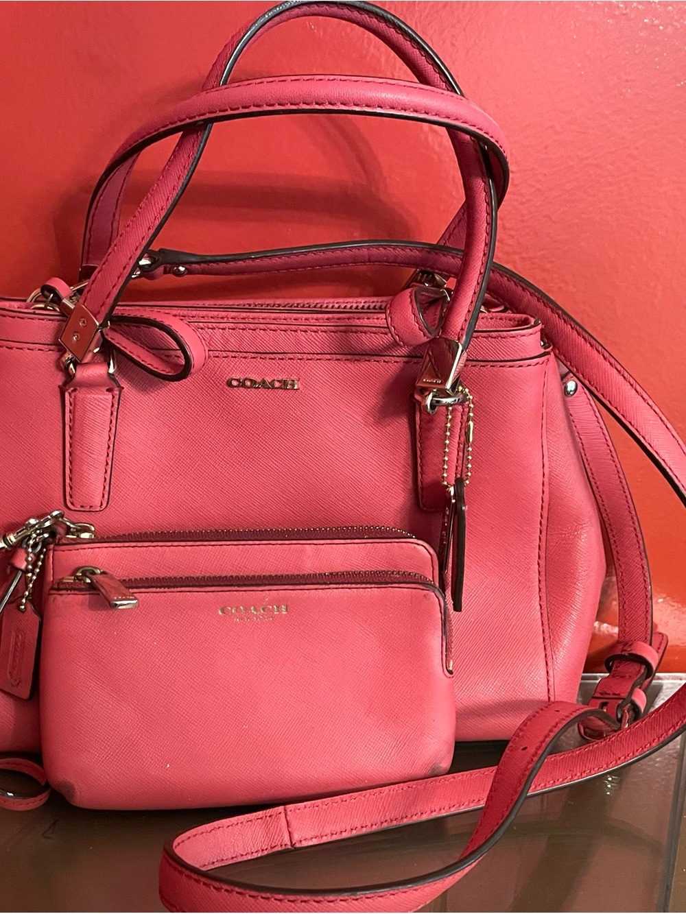 COACH Madison Mini Christie Sat Carry All Ruby Pink